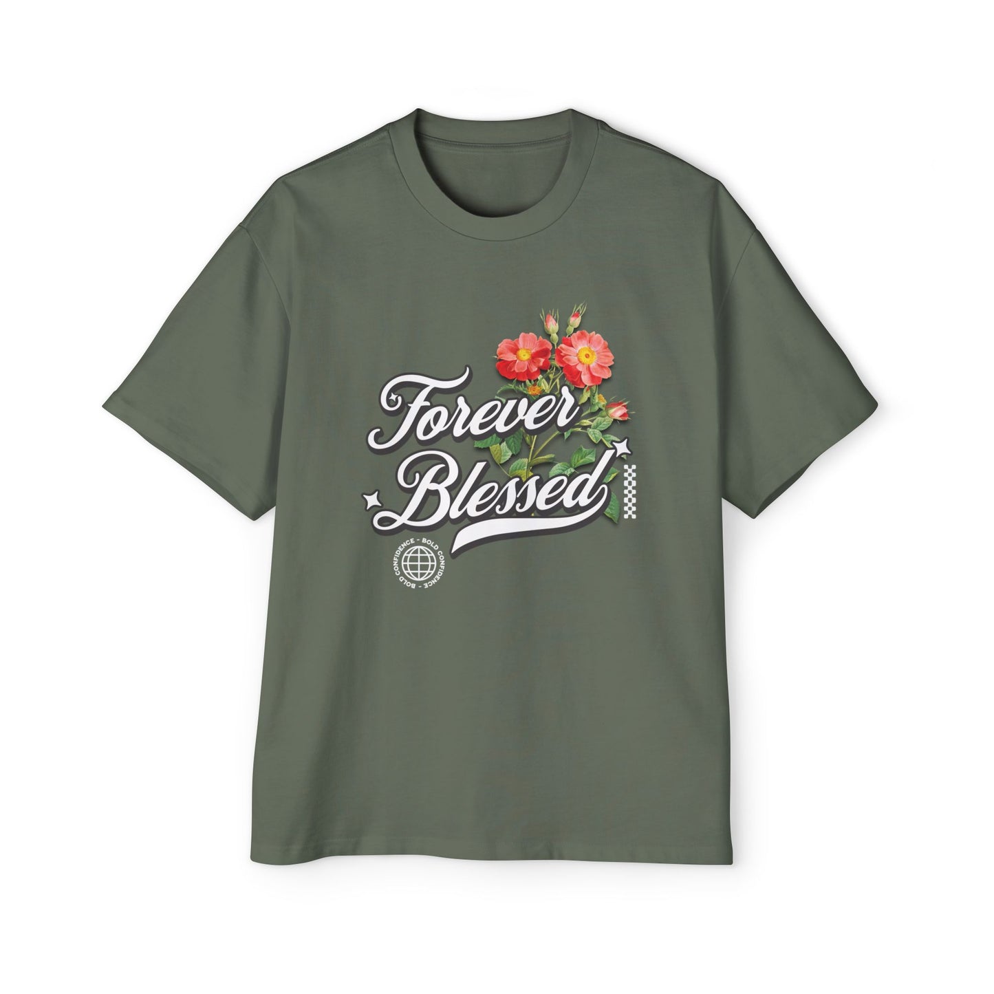 FOREVER BLESSED Men's Heavy Oversized Cotton Tee