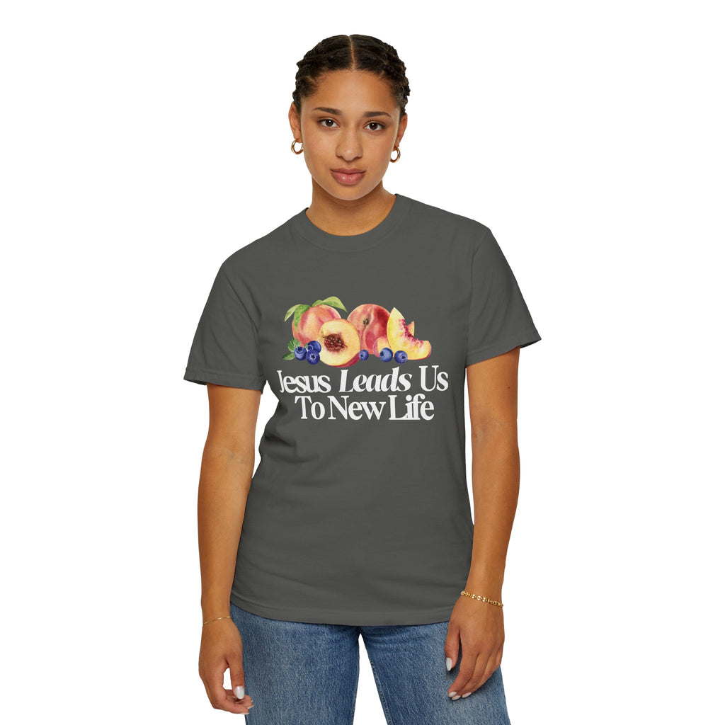 JESUS LEADS US TO NEW LIFE Women's Ring Spun Cotton T-Shirt