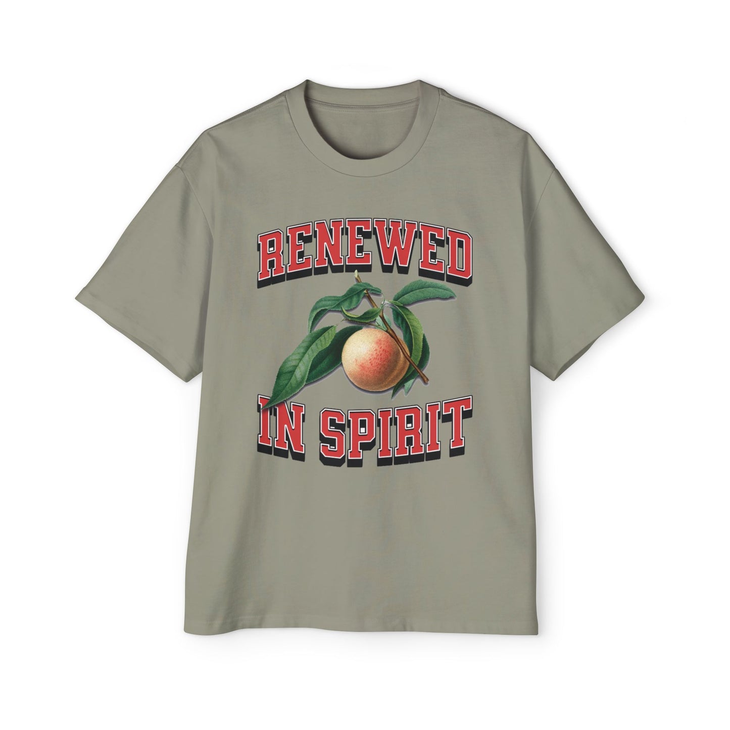 RENEWED IN SPIRIT Men's Heavy Oversized Cotton Tee