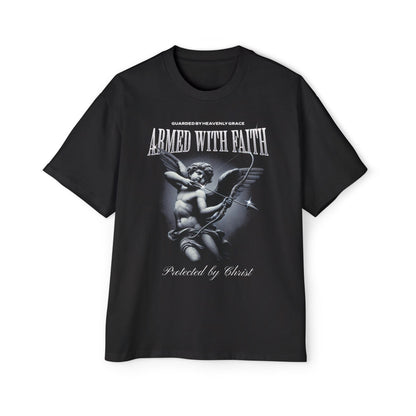ARMED WITH FAITH Men's Heavy Oversized Cotton T-Shirt - Faith, Can Apparel