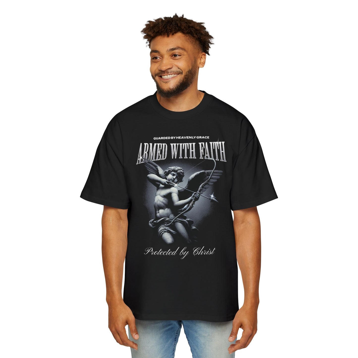ARMED WITH FAITH Men's Heavy Oversized Cotton T-Shirt - Faith, Can Apparel