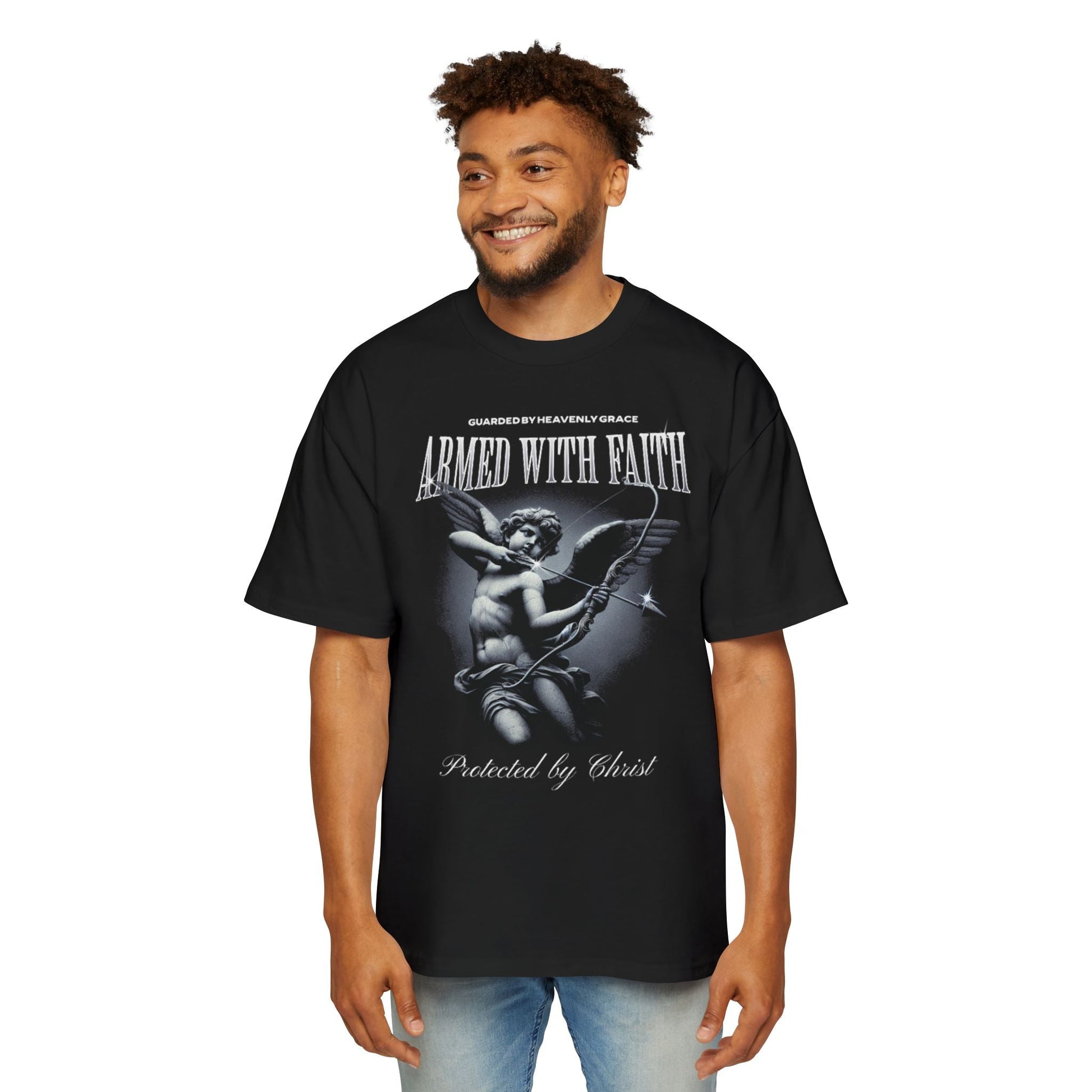 ARMED WITH FAITH Men's Heavy Oversized Cotton T-Shirt - Faith, Can Apparel