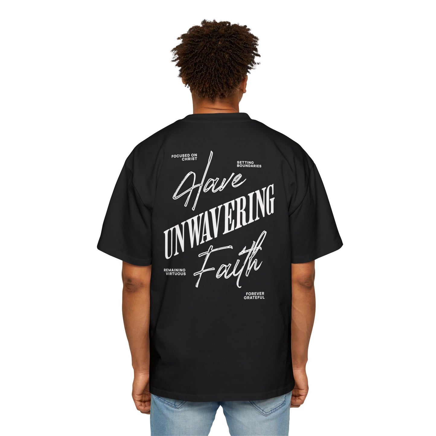 ARMED WITH FAITH Men's Heavy Oversized Cotton T-Shirt - Faith, Can Apparel