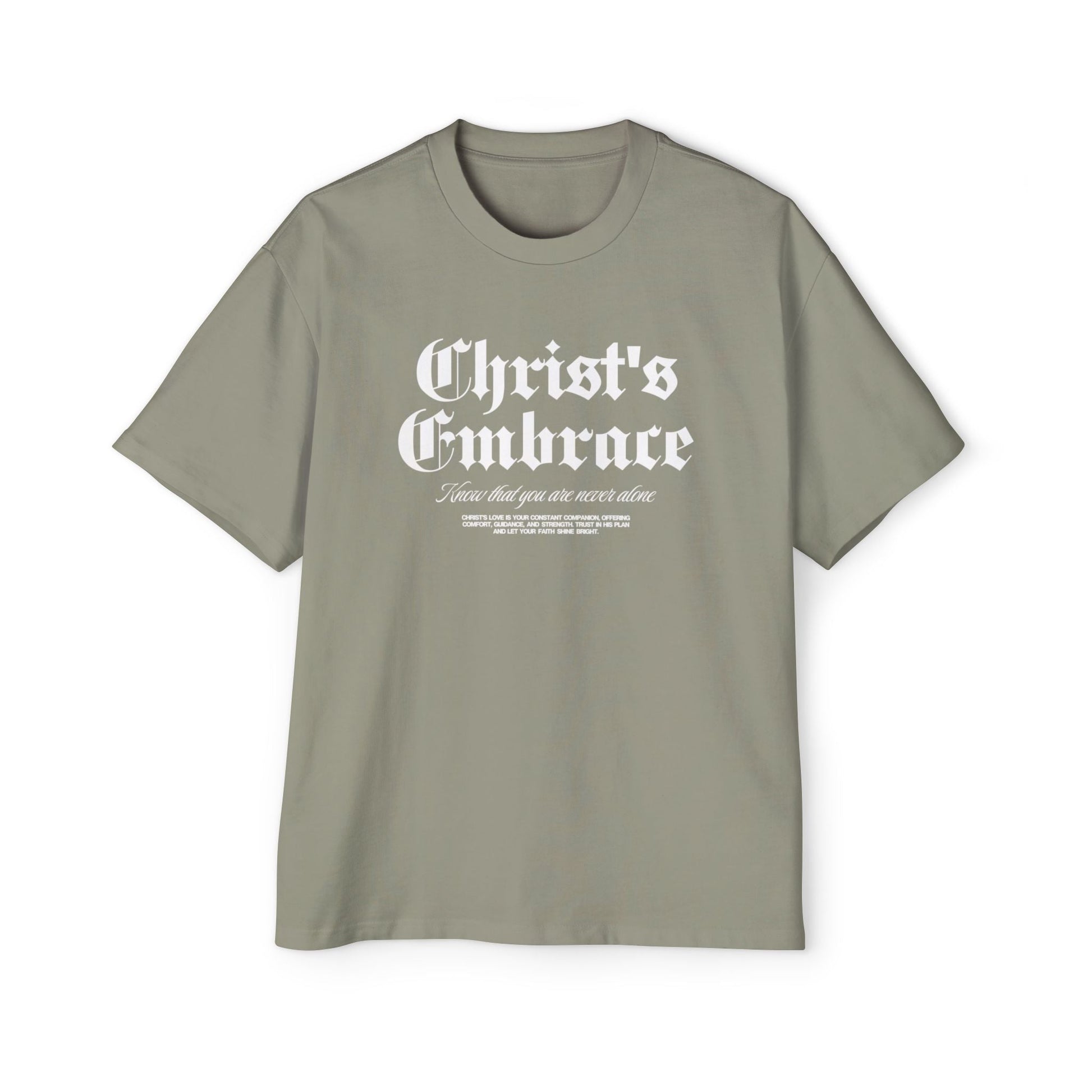Christ's Embrace Men's Heavy Oversized Cotton T-Shirt - Faith, Can Apparel