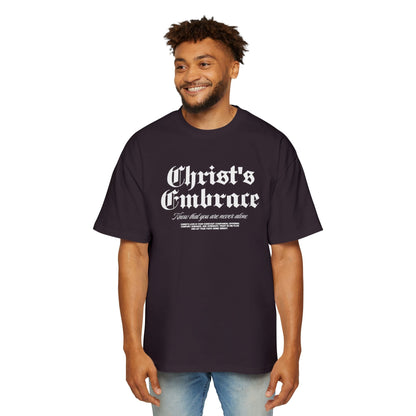 Christ's Embrace Men's Heavy Oversized Cotton T-Shirt - Faith, Can Apparel