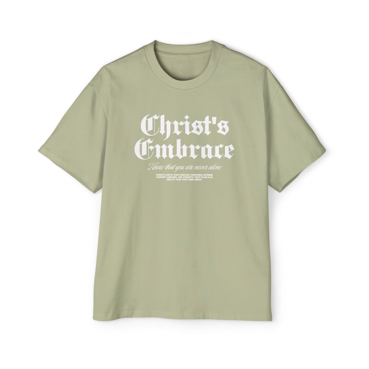 Christ's Embrace Men's Heavy Oversized Cotton T-Shirt - Faith, Can Apparel