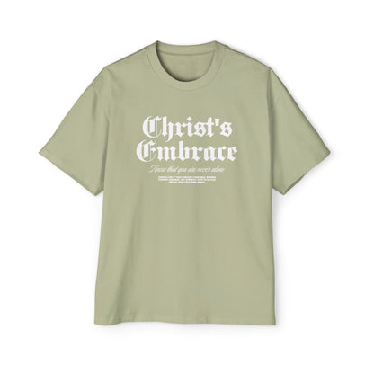 Christ's Embrace Men's Heavy Oversized Cotton T-Shirt - Faith, Can Apparel