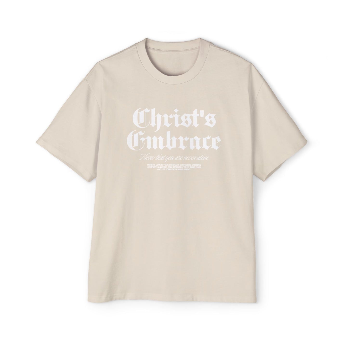 Christ's Embrace Men's Heavy Oversized Cotton T-Shirt - Faith, Can Apparel