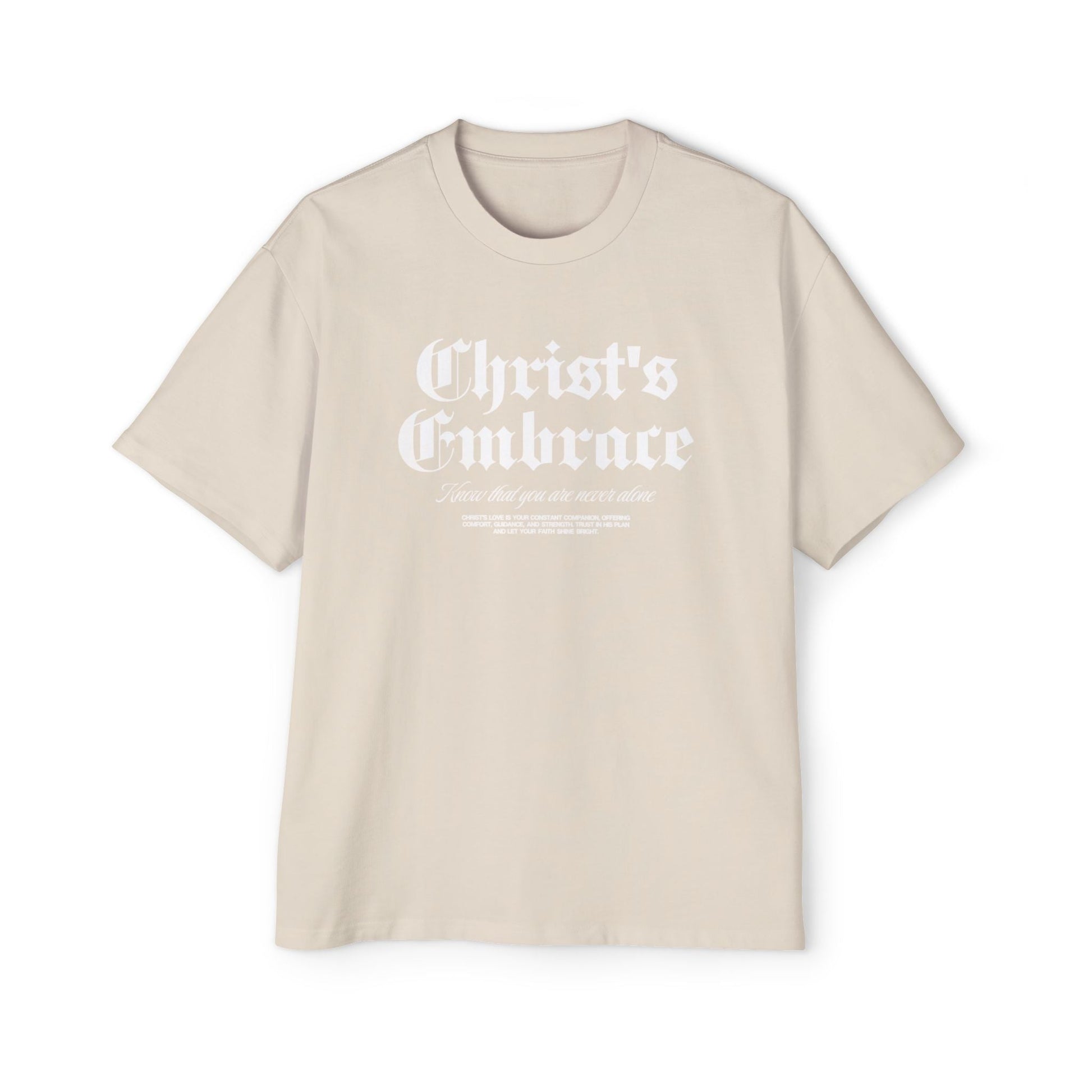 Christ's Embrace Men's Heavy Oversized Cotton T-Shirt - Faith, Can Apparel