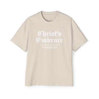 Christ's Embrace Men's Heavy Oversized Cotton T-Shirt - Faith, Can Apparel