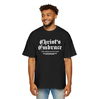 Christ's Embrace Men's Heavy Oversized Cotton T-Shirt - Faith, Can Apparel