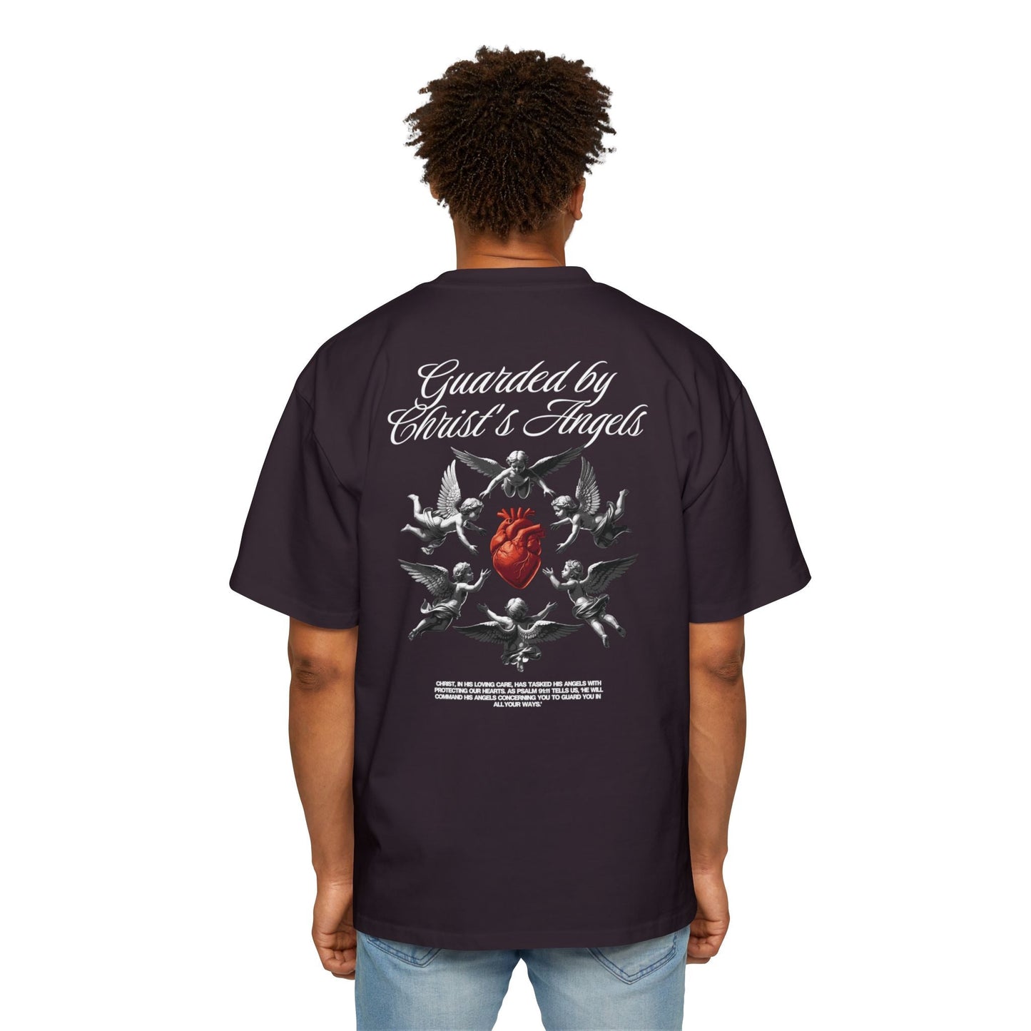 Christ's Embrace Men's Heavy Oversized Cotton T-Shirt - Faith, Can Apparel
