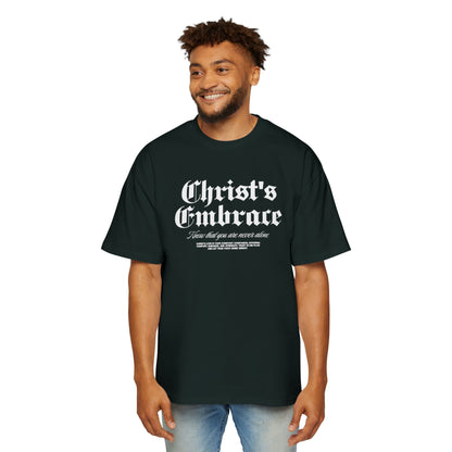 Christ's Embrace Men's Heavy Oversized Cotton T-Shirt - Faith, Can Apparel