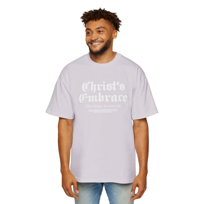 Christ's Embrace Men's Heavy Oversized Cotton T-Shirt - Faith, Can Apparel