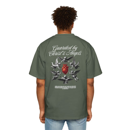 Christ's Embrace Men's Heavy Oversized Cotton T-Shirt - Faith, Can Apparel