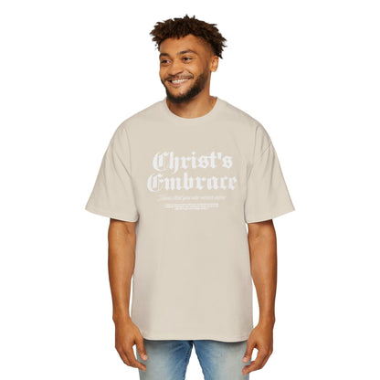 Christ's Embrace Men's Heavy Oversized Cotton T-Shirt - Faith, Can Apparel