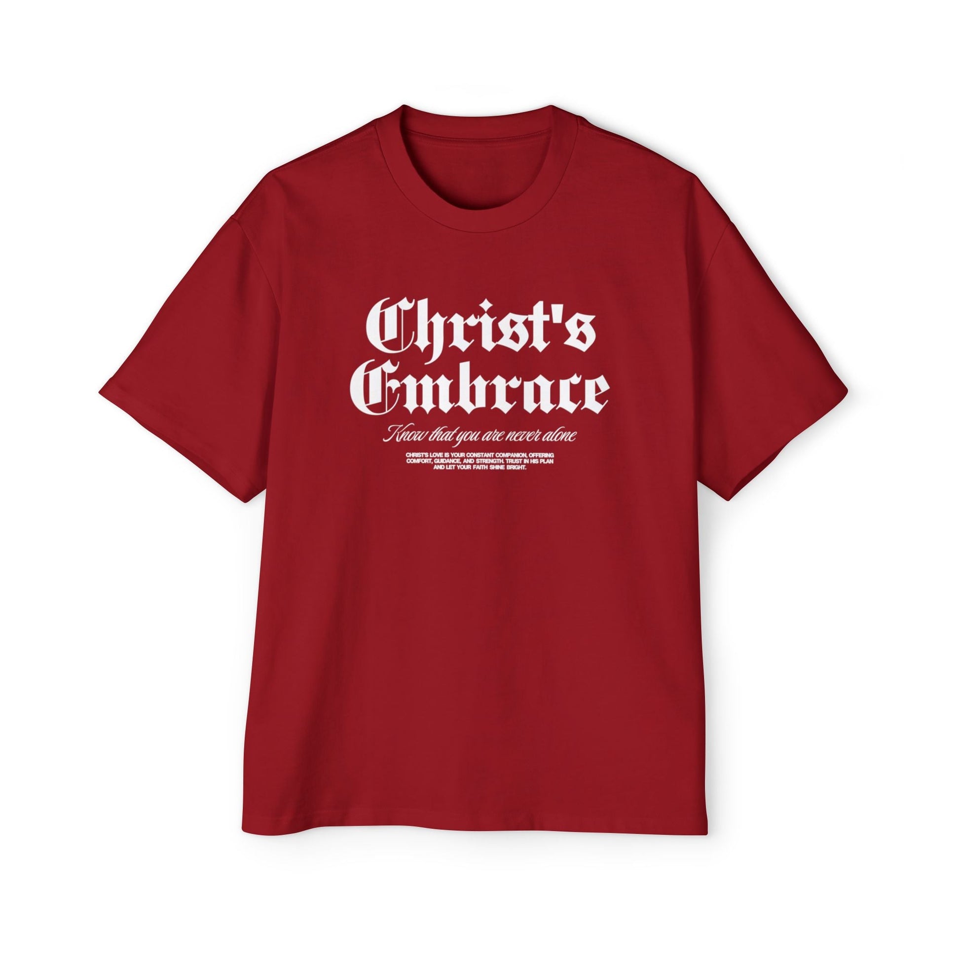 Christ's Embrace Men's Heavy Oversized Cotton T-Shirt - Faith, Can Apparel