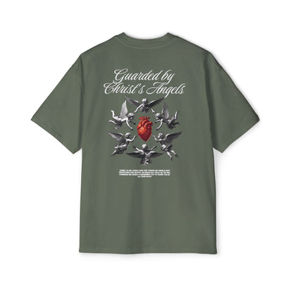 Christ's Embrace Men's Heavy Oversized Cotton T-Shirt - Faith, Can Apparel