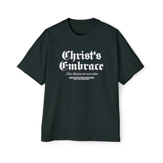 Christ's Embrace Men's Heavy Oversized Cotton T-Shirt - Faith, Can Apparel