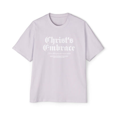 Christ's Embrace Men's Heavy Oversized Cotton T-Shirt - Faith, Can Apparel