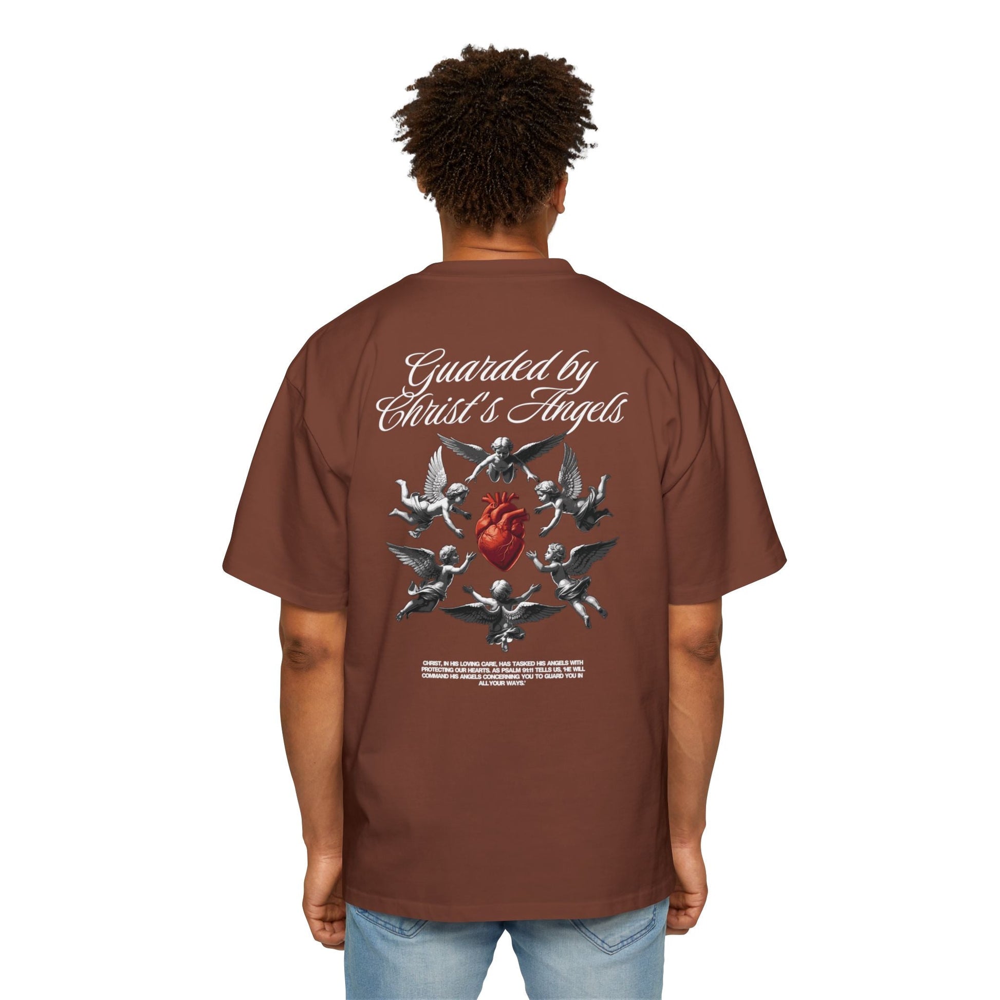 Christ's Embrace Men's Heavy Oversized Cotton T-Shirt - Faith, Can Apparel