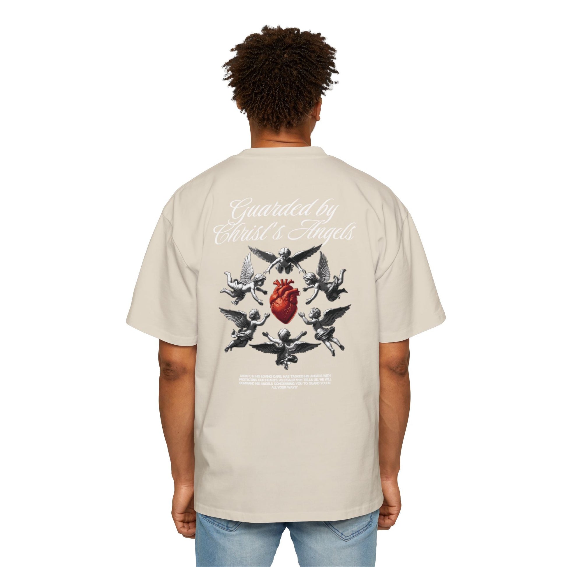 Christ's Embrace Men's Heavy Oversized Cotton T-Shirt - Faith, Can Apparel