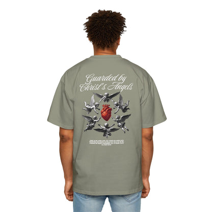 Christ's Embrace Men's Heavy Oversized Cotton T-Shirt - Faith, Can Apparel
