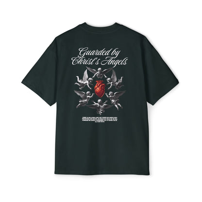 Christ's Embrace Men's Heavy Oversized Cotton T-Shirt - Faith, Can Apparel