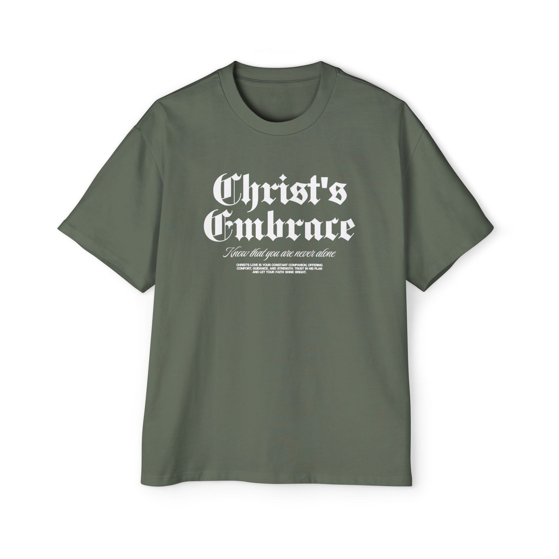 Christ's Embrace Men's Heavy Oversized Cotton T-Shirt - Faith, Can Apparel