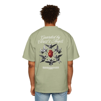 Christ's Embrace Men's Heavy Oversized Cotton T-Shirt - Faith, Can Apparel