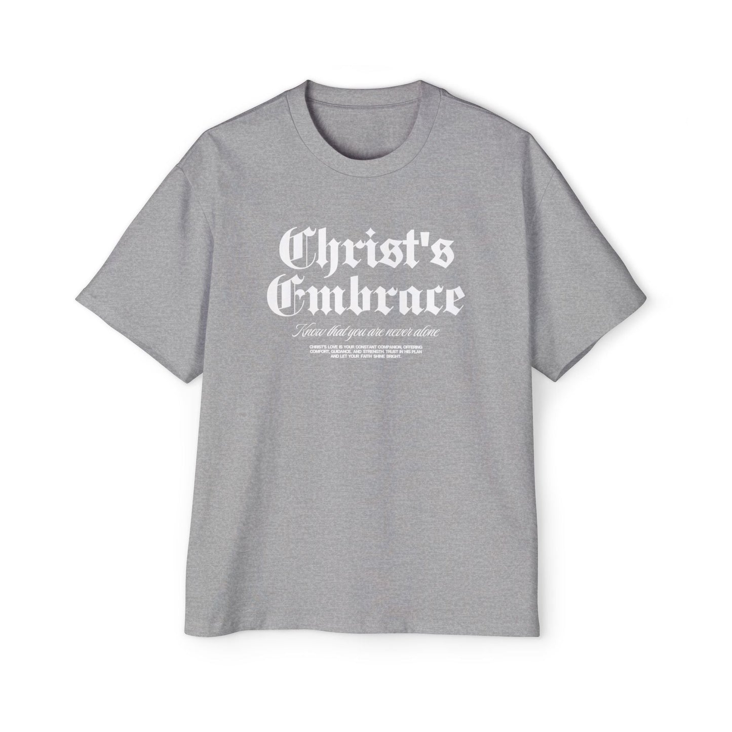 Christ's Embrace Men's Heavy Oversized Cotton T-Shirt - Faith, Can Apparel