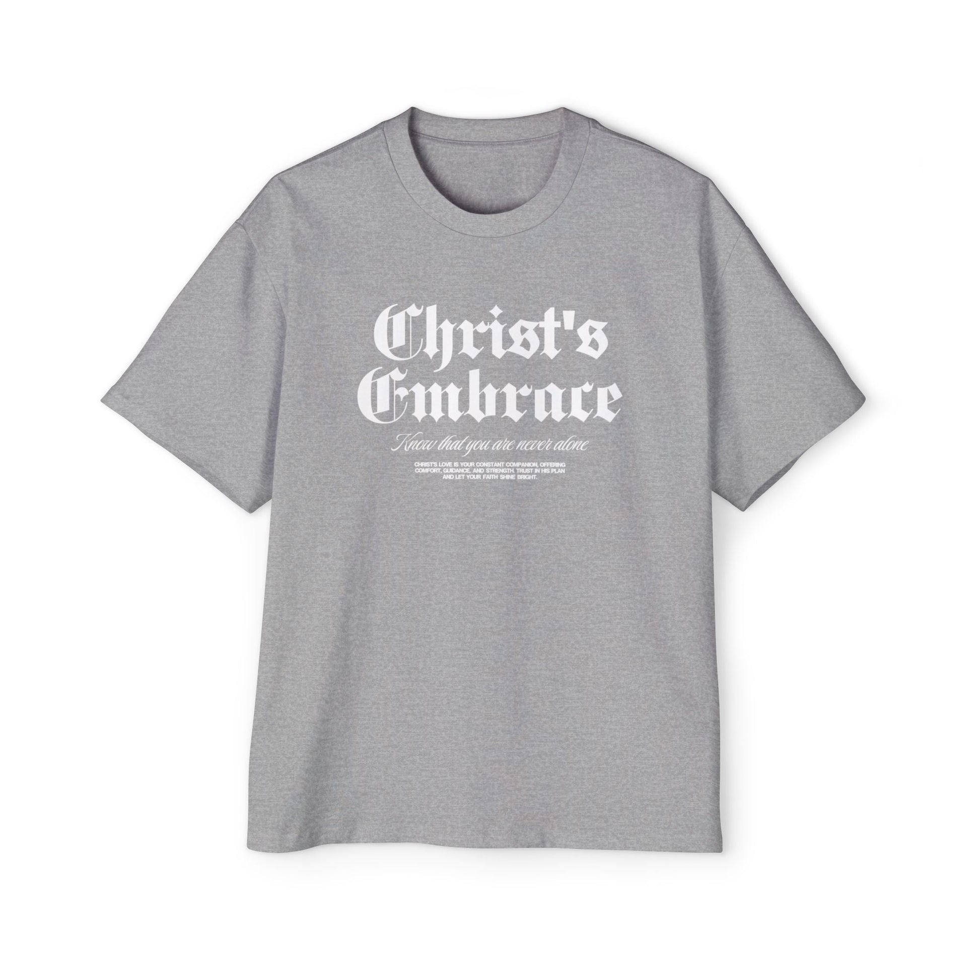 Christ's Embrace Men's Heavy Oversized Cotton T-Shirt - Faith, Can Apparel