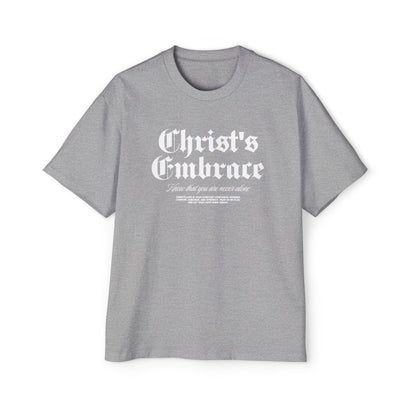 Christ's Embrace Men's Heavy Oversized Cotton T-Shirt - Faith, Can Apparel