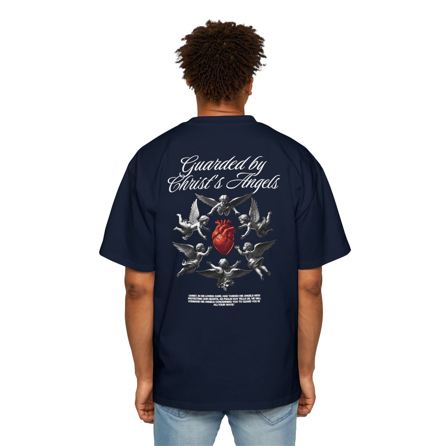 Christ's Embrace Men's Heavy Oversized Cotton T-Shirt - Faith, Can Apparel