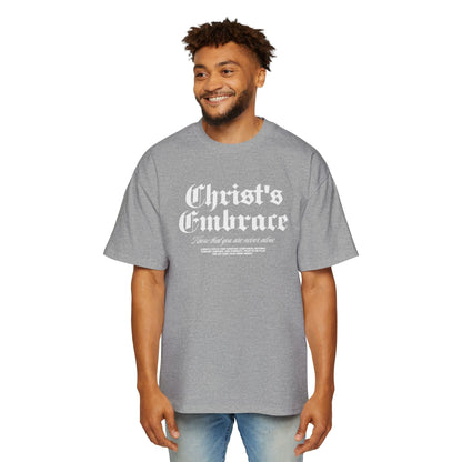 Christ's Embrace Men's Heavy Oversized Cotton T-Shirt - Faith, Can Apparel