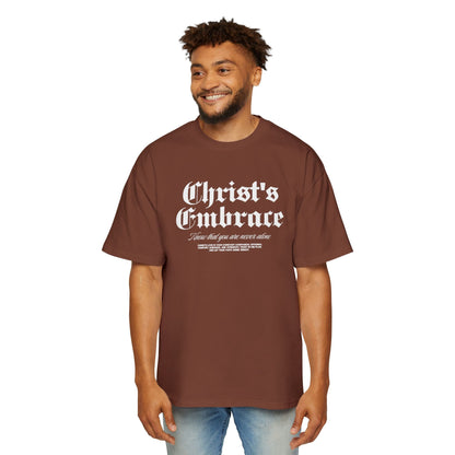 Christ's Embrace Men's Heavy Oversized Cotton T-Shirt - Faith, Can Apparel