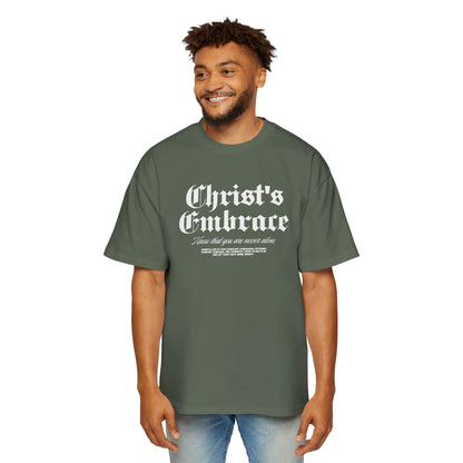 Christ's Embrace Men's Heavy Oversized Cotton T-Shirt - Faith, Can Apparel