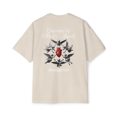 Christ's Embrace Men's Heavy Oversized Cotton T-Shirt - Faith, Can Apparel