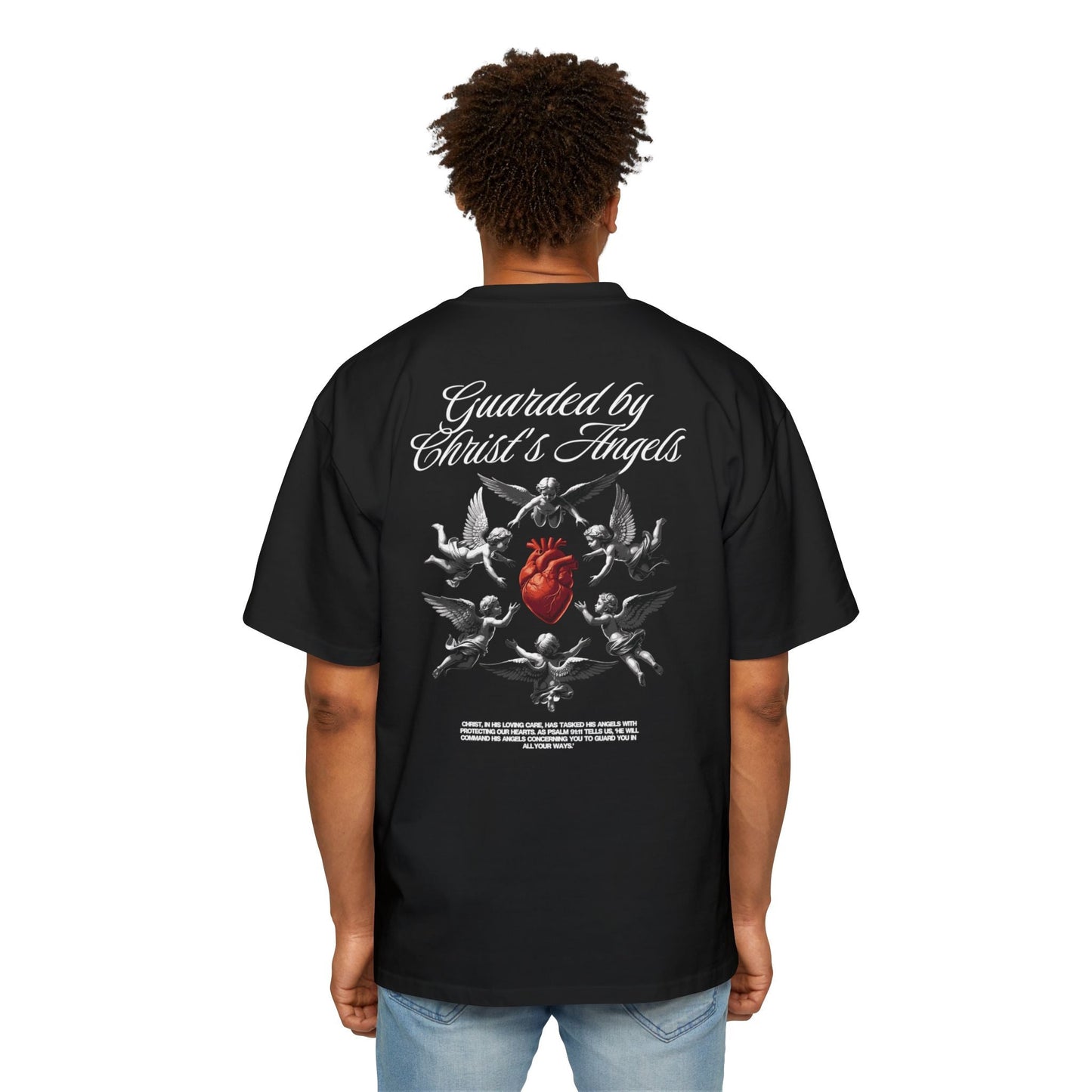 Christ's Embrace Men's Heavy Oversized Cotton T-Shirt - Faith, Can Apparel