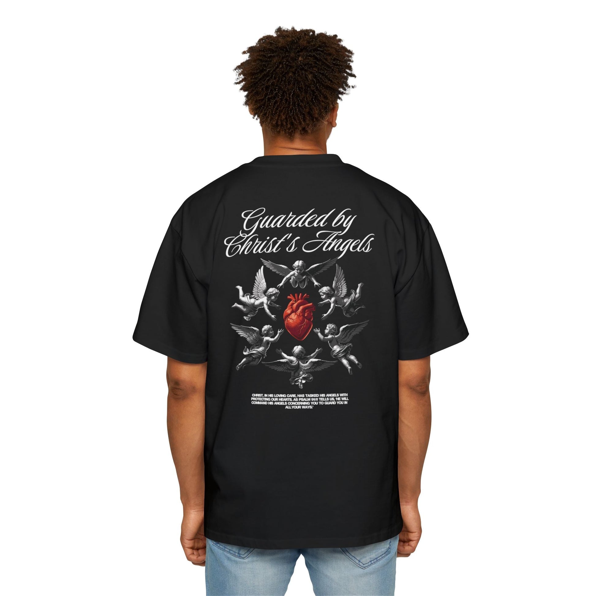 Christ's Embrace Men's Heavy Oversized Cotton T-Shirt - Faith, Can Apparel