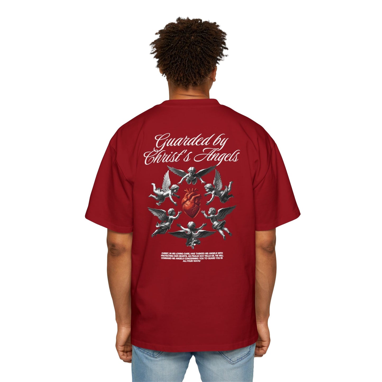 Christ's Embrace Men's Heavy Oversized Cotton T-Shirt - Faith, Can Apparel