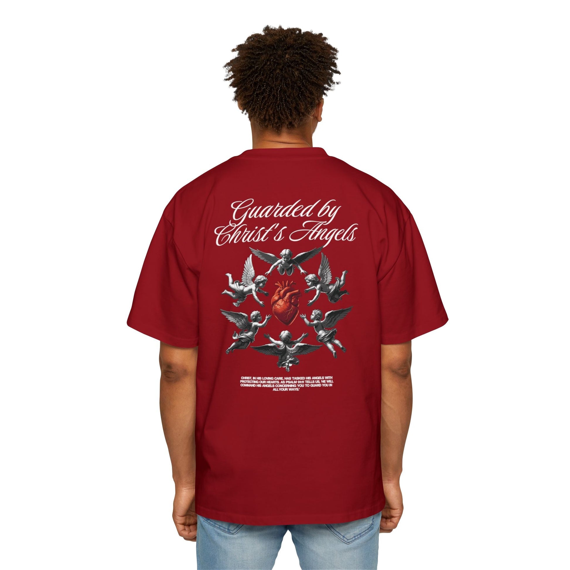 Christ's Embrace Men's Heavy Oversized Cotton T-Shirt - Faith, Can Apparel