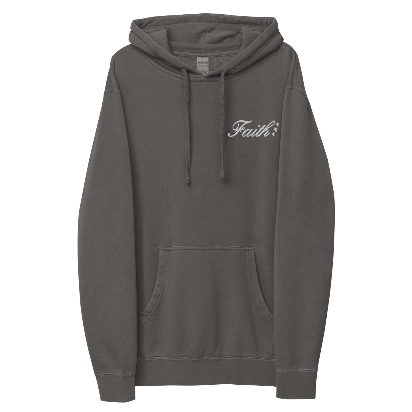 Embroidered Holy Trinity "Faith" Set Unisex Pigment Dyed Hoodie - Faith, Can Apparel