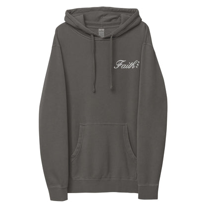 Embroidered Holy Trinity "Faith" Set Unisex Pigment Dyed Hoodie - Faith, Can Apparel