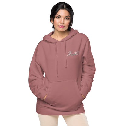 Embroidered Holy Trinity "Faith" Set Unisex Pigment Dyed Hoodie - Faith, Can Apparel