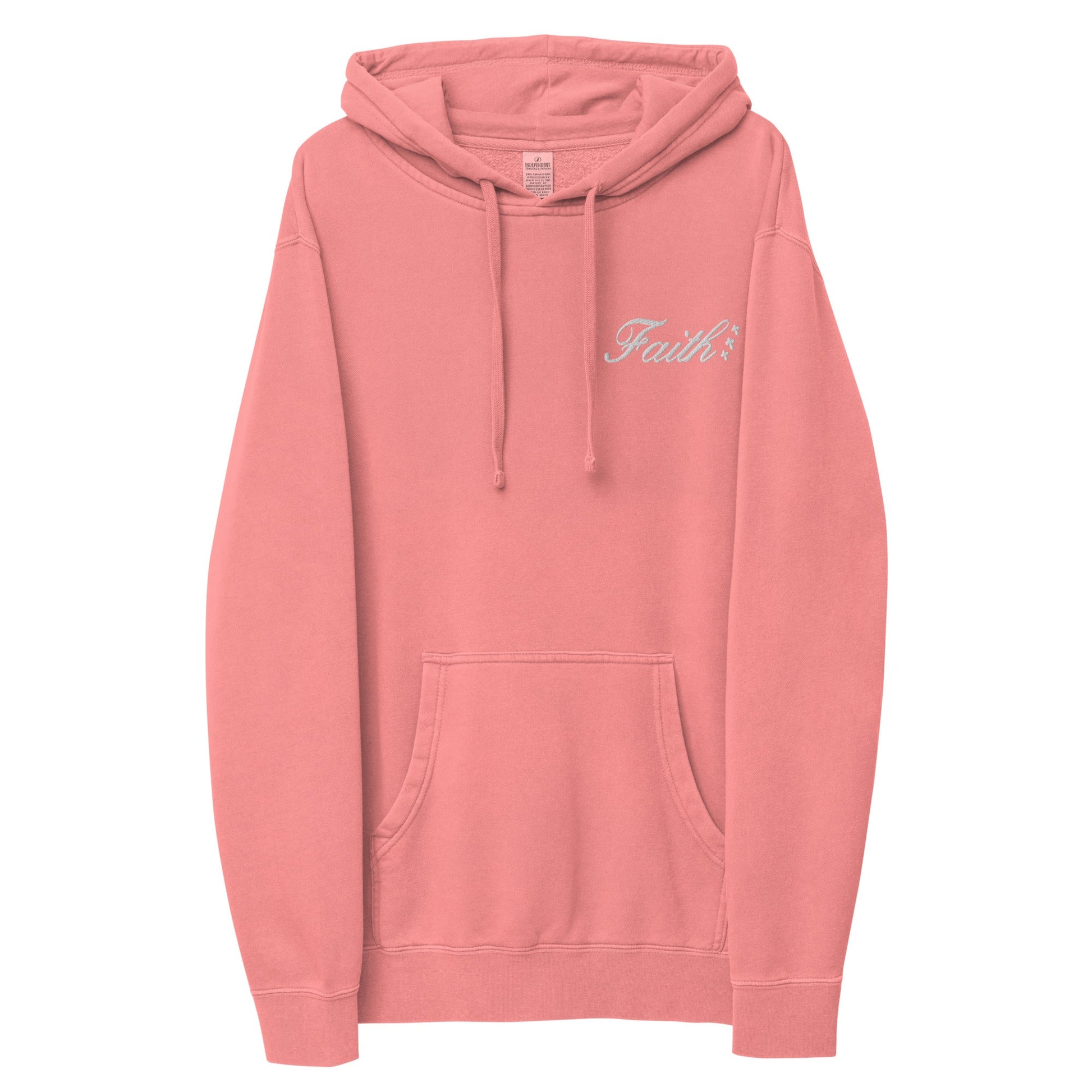 Embroidered Holy Trinity "Faith" Set Unisex Pigment Dyed Hoodie - Faith, Can Apparel