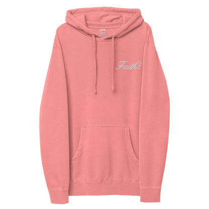 Embroidered Holy Trinity "Faith" Set Unisex Pigment Dyed Hoodie - Faith, Can Apparel