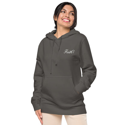 Embroidered Holy Trinity "Faith" Set Unisex Pigment Dyed Hoodie - Faith, Can Apparel