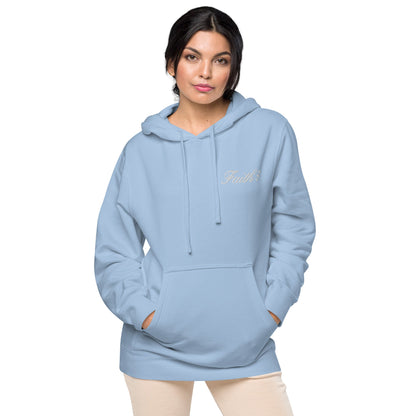 Embroidered Holy Trinity "Faith" Set Unisex Pigment Dyed Hoodie - Faith, Can Apparel