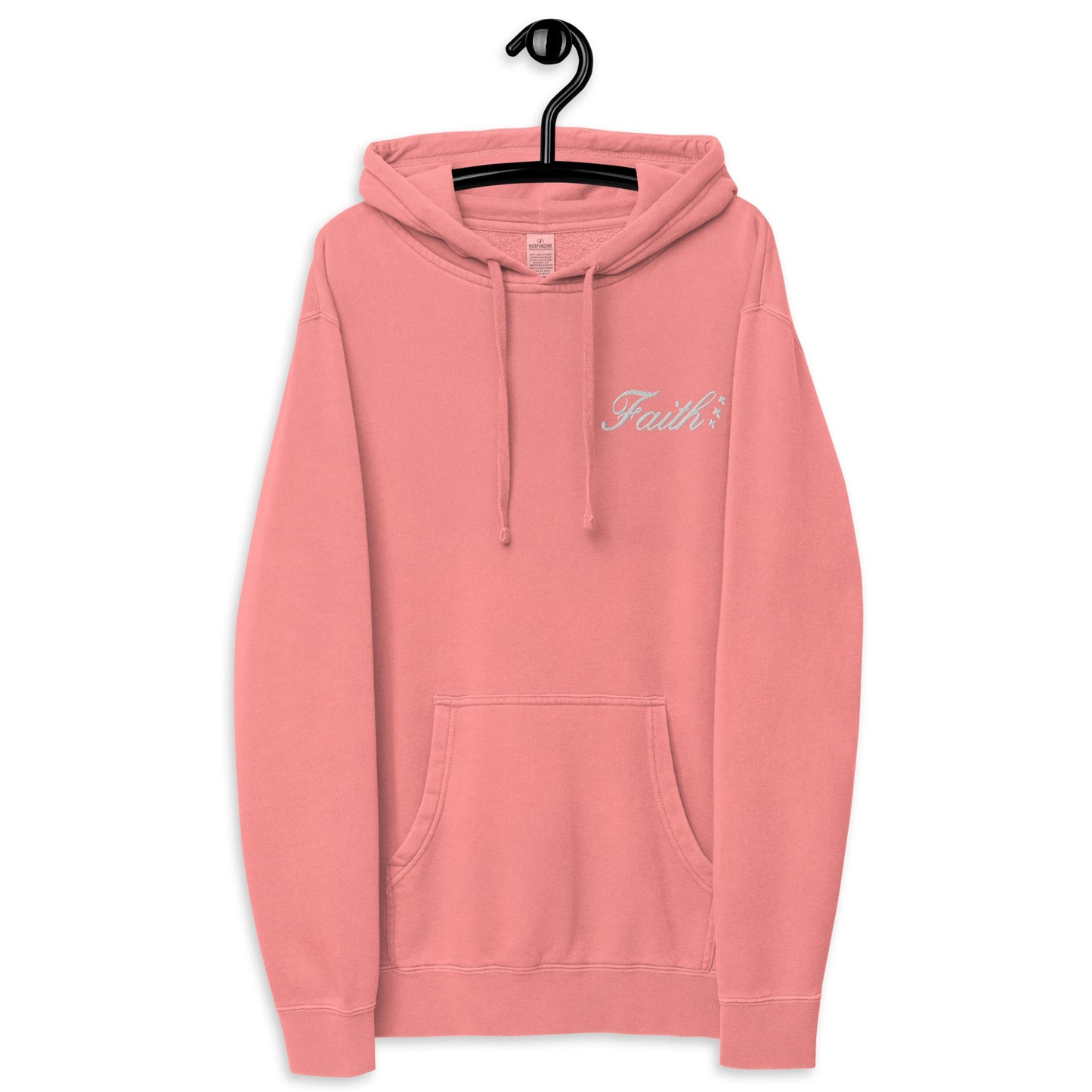 Embroidered Holy Trinity "Faith" Set Unisex Pigment Dyed Hoodie - Faith, Can Apparel